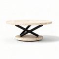 Marble coffee table with black metal base 100 x 100 x 35cm