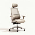 Ergonomic office chair with adjustable headrest grey fabric 60 x 60 x 120cm