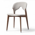 Wooden dining chair with fabric upholstery in light gray 45 x 45 x 85cm